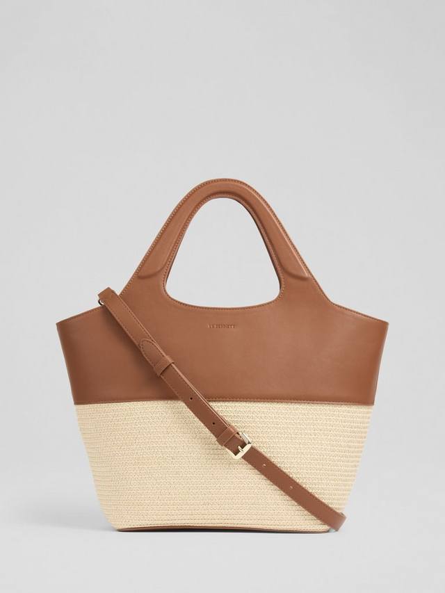 

Сумка-кроссбоди Carly Straw L.K.Bennett, Brown/Cream