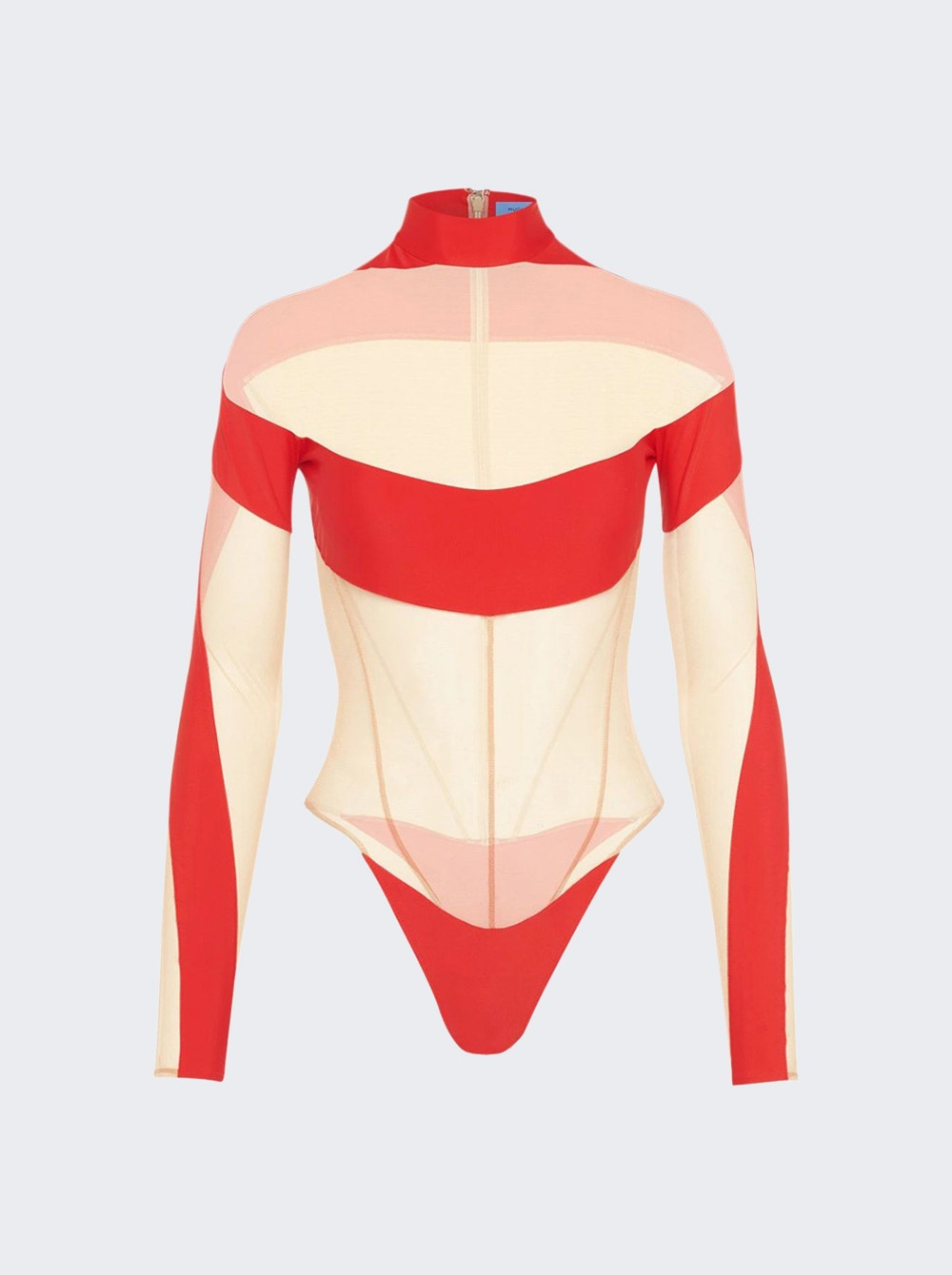 

Боди с открытыми плечами Mugler, красный
