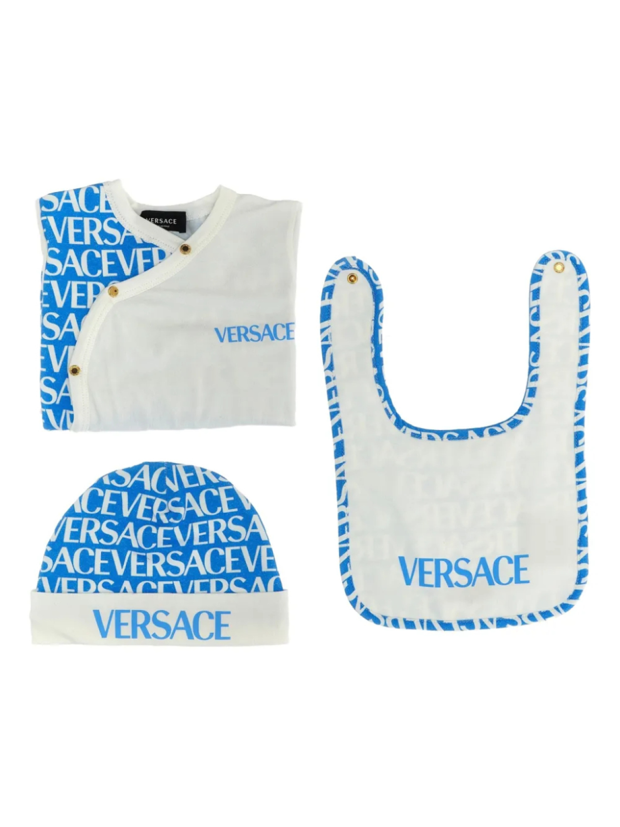 

Комплект для новорожденного с логотипом Versace Kids (из трех предметов), белый