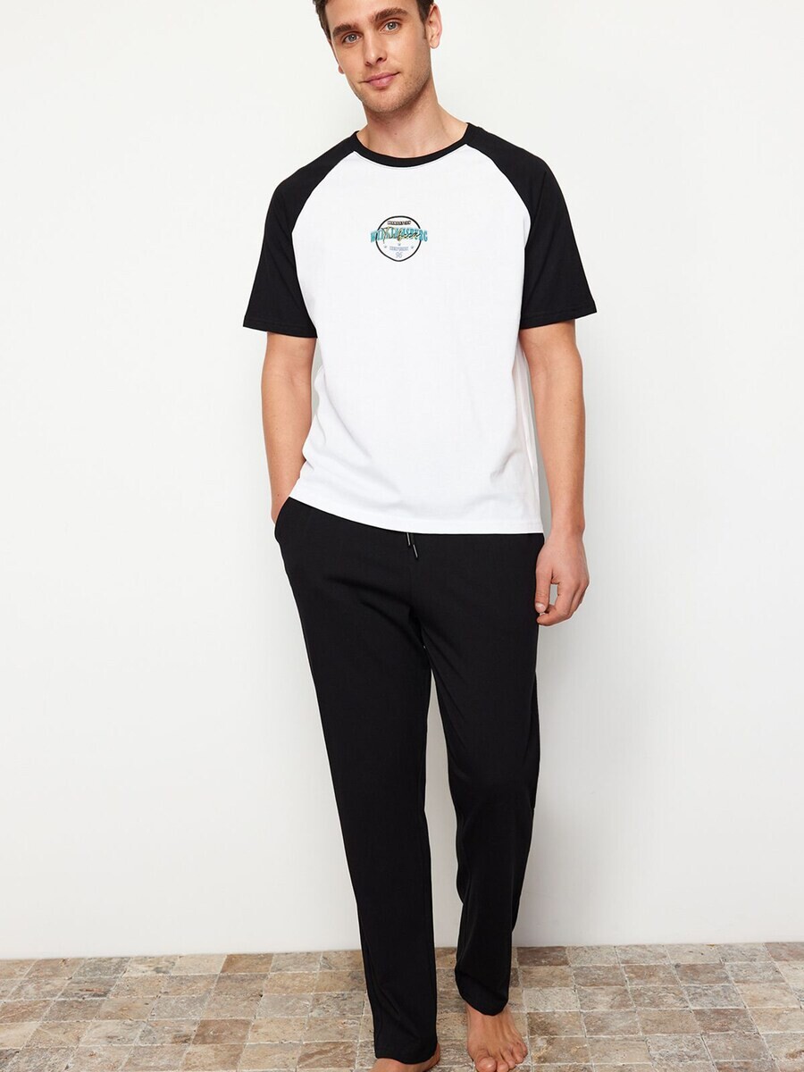 

Длинная пижама Trendyol Long Pajamas, черный/белый