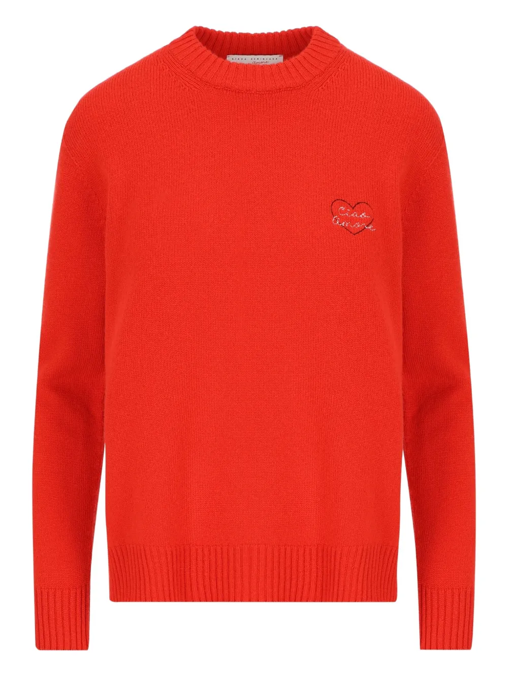 

Кашемировый свитер с вышивкой в виде сердца Giada Benincasa, красный