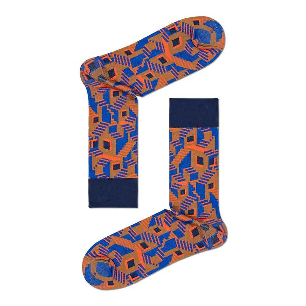 

Носки Happy Dressed City Maze Crew Blue and Orange long, синий