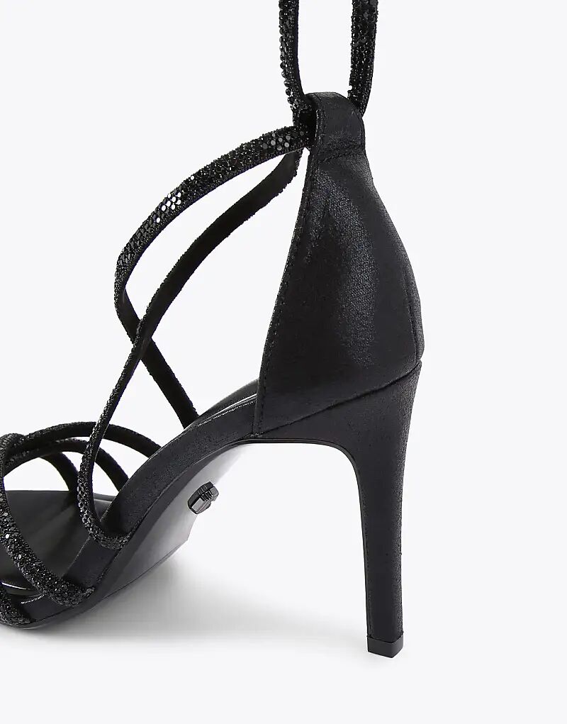 Босоножки Carvela Paparazzi на каблуке с завязками, черного цвета — фото 4