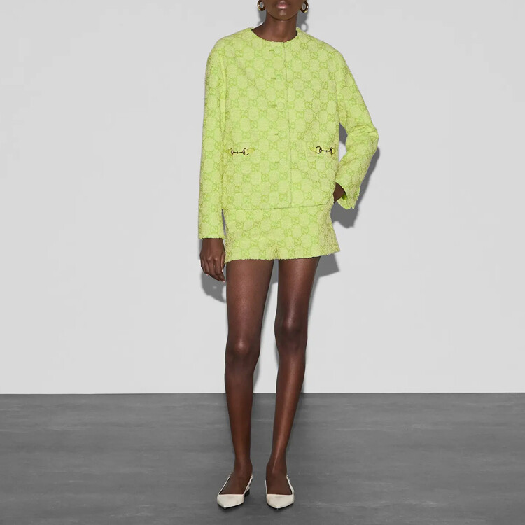 GUCCI Женская куртка, цвет Lime — фото 2