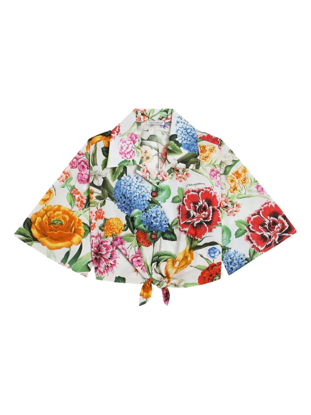 

Рубашка с цветочным принтом Dolce & Gabbana Kids, белый