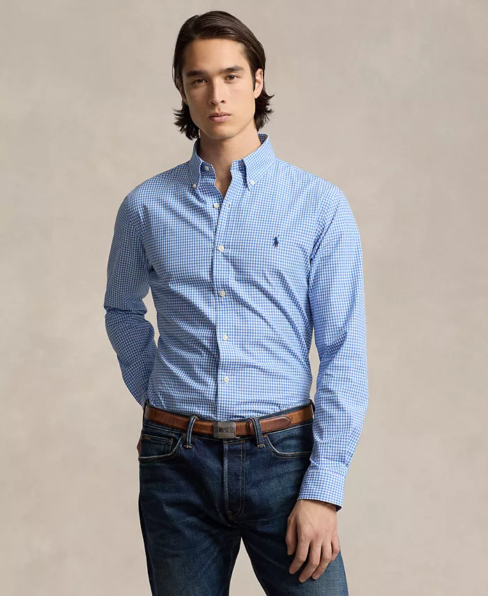 

Мужская классическая рубашка из стрейч-поплина Polo Ralph Lauren, синий