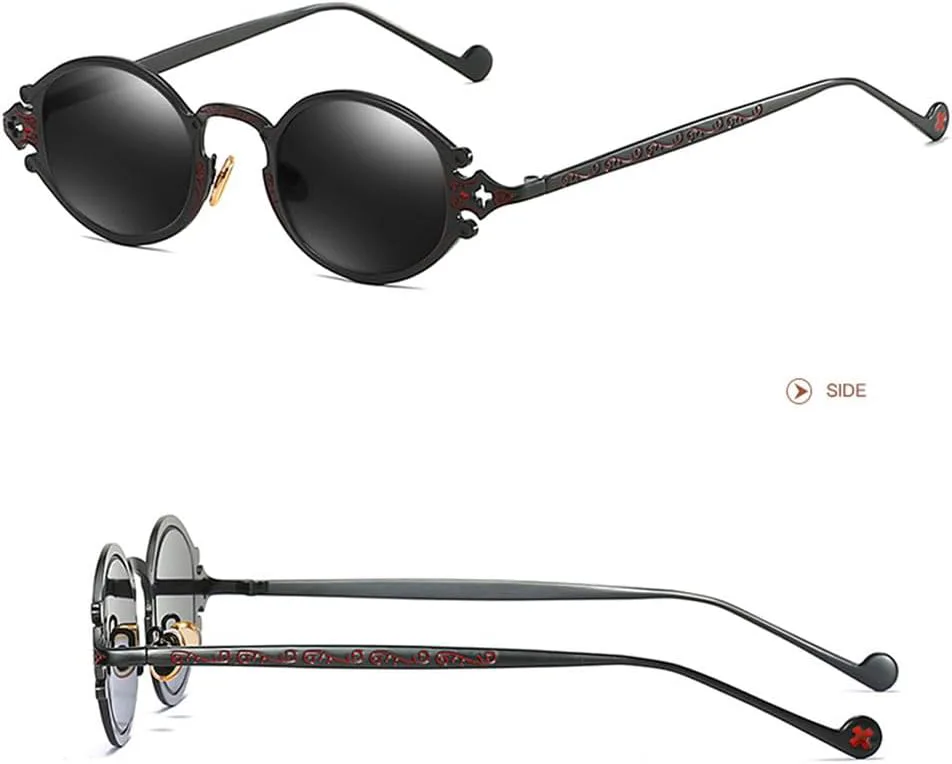 

Готические, стимпанк, поп-арт, овальные, резные солнцезащитные очки для женщин, ретро, ​​мужские, матовая оправа, защита от ультрафиолета UV400 KTUCN, 03 Bronze-tea