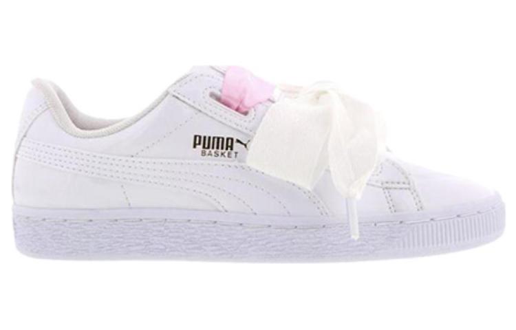 Кеды PUMA Basket Heart Patent Junior White Lace Up 'White Pink', белый — фото 2