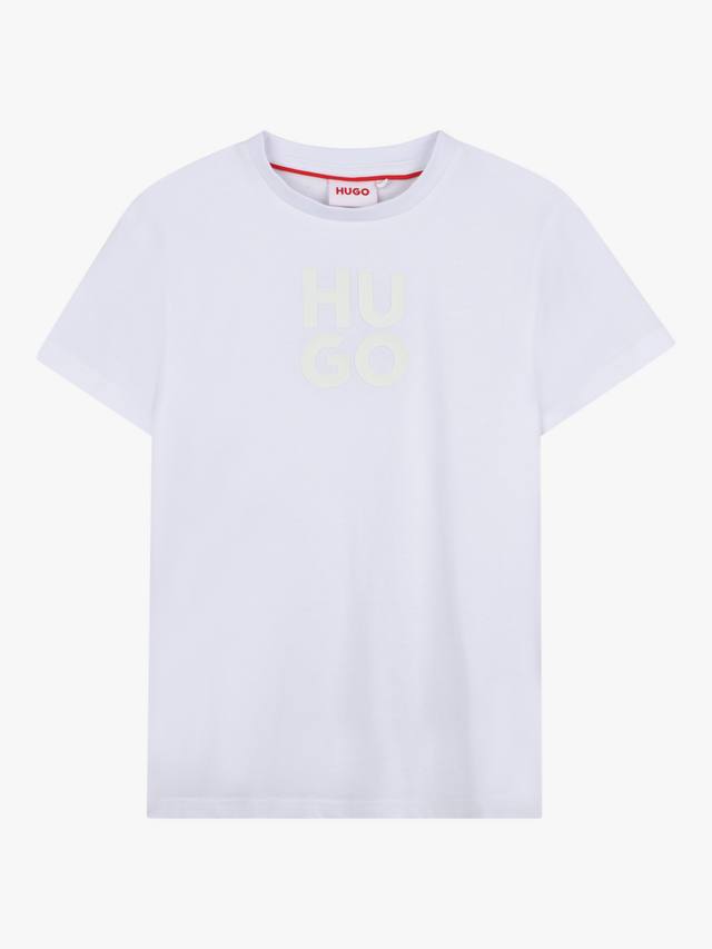 

Детская хлопковая футболка с круглым вырезом HUGO BOSS, White