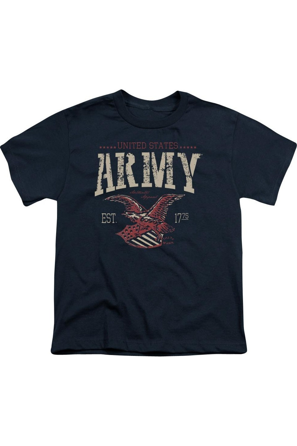

Футболка U.S. ARMY с коротким рукавом и арочным вырезом для детей Gildan, темно-синий