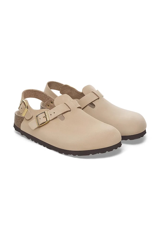 Нубуковые шлепанцы Tokio Birkenstock, бежевый — фото 4