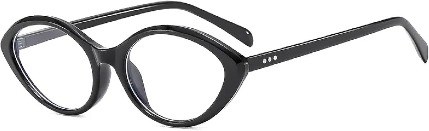 

Модные маленькие солнцезащитные очки «кошачий глаз» для женщин, модные солнцезащитные очки с градиентным покрытием UV400, винтажные очки с заклепками для мужчин HHZZYVY, Black Clear