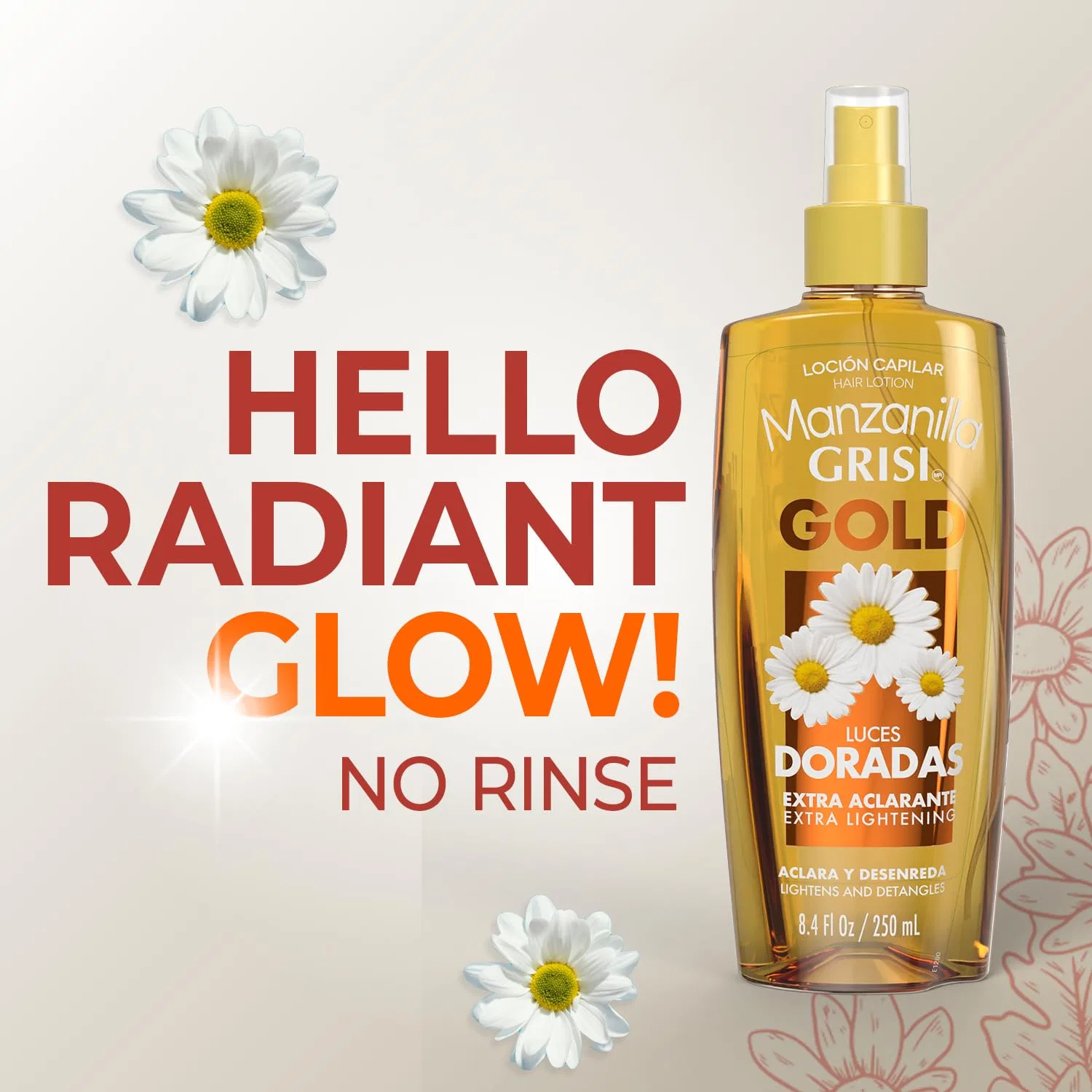 Лосьон для волос Grisi Manzanilla Hair Lotion Gold с экстрактом ромашки, 2 шт. по 250 мл Manzanilla Grisi — фото 3