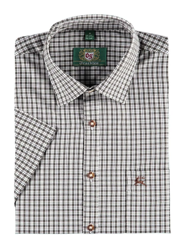 

Традиционная рубашка 421000-3729 зеленого цвета OS-Trachten