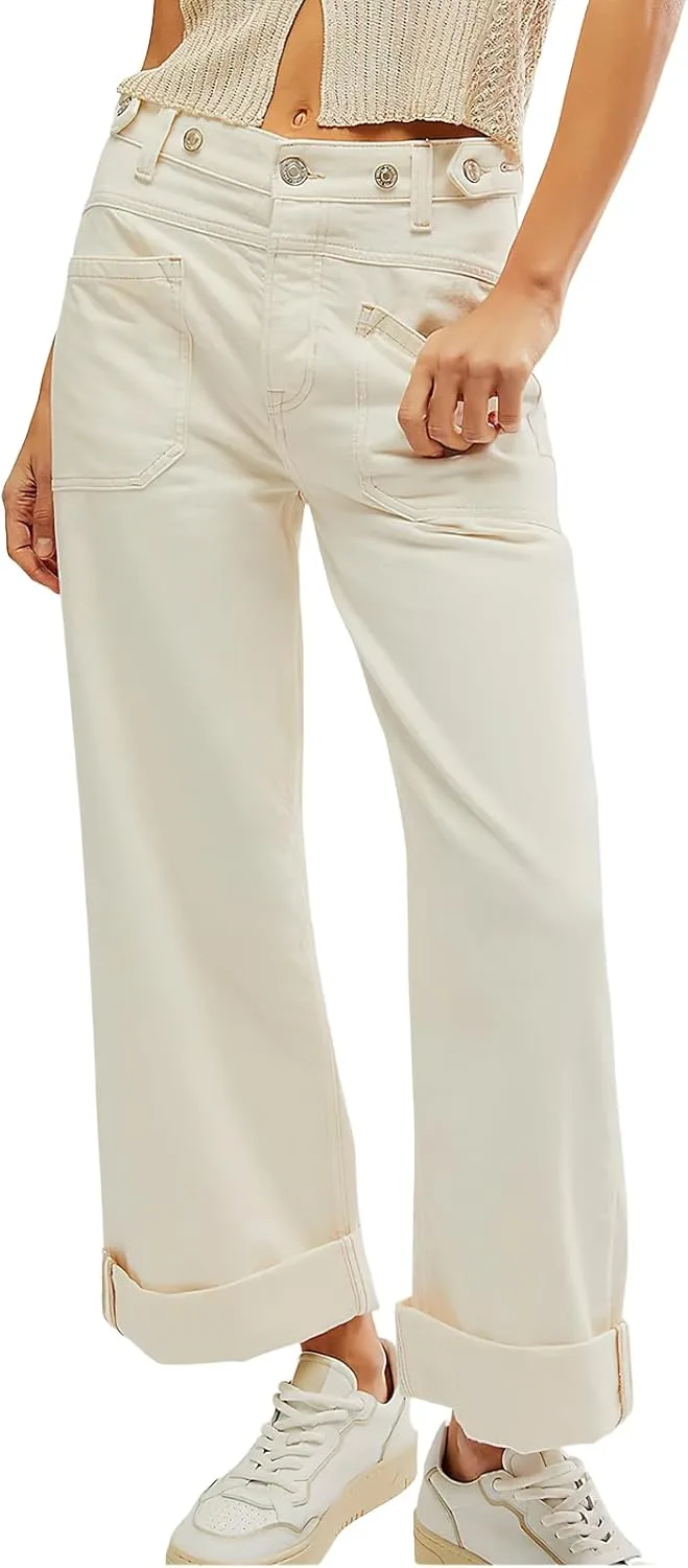 

Женские джинсы Barrel Mid Rise в стиле Vintage Distressed ebossy