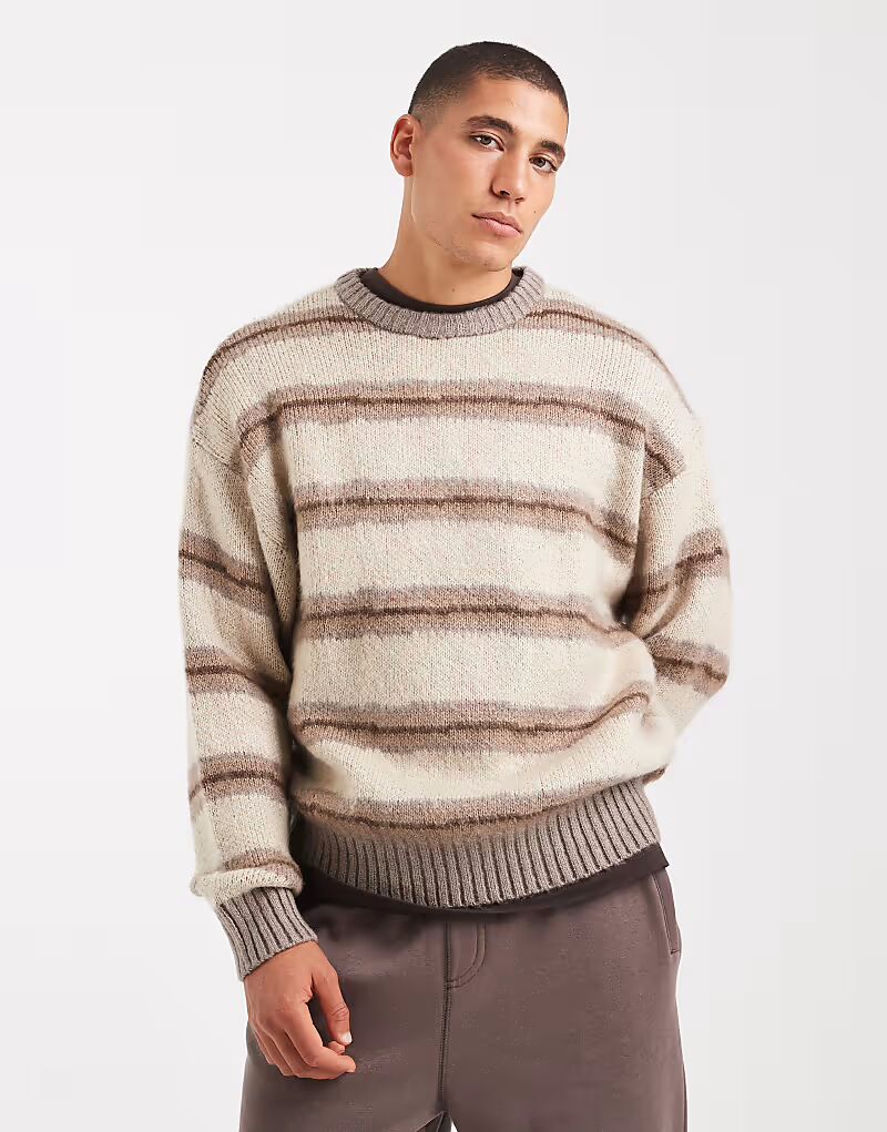 

Свитер, свободный крой, круглая вязка, серая полоска Cotton On