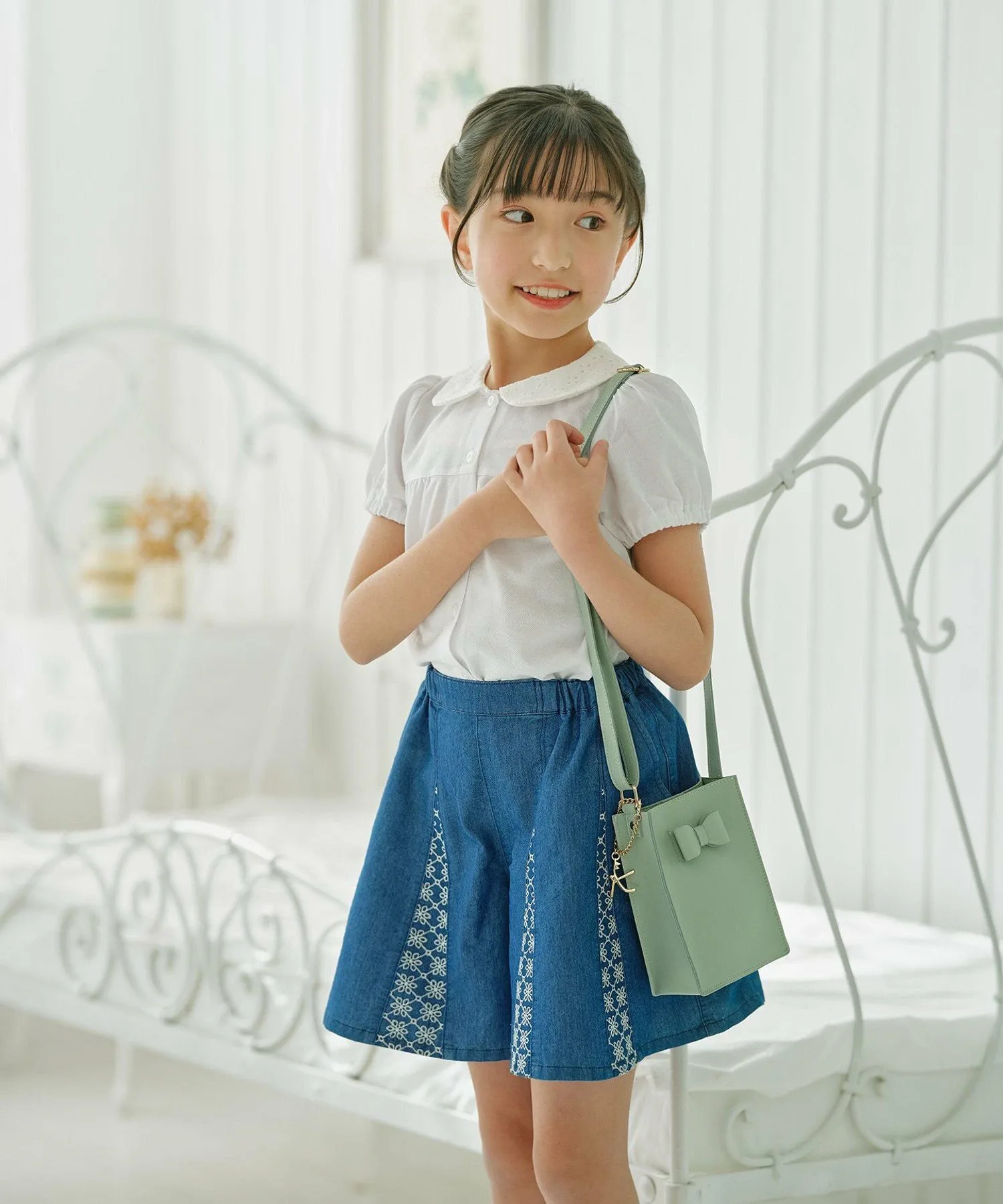 [150-160 см] Кружевная блузка Kids Suite, Off-white [002] — фото 3