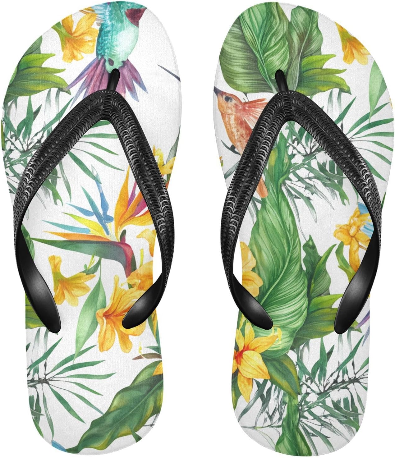 

Вьетнамки с тропическими листьями гибискуса, белые, пляжные, резиновые, нескользящие, летние шлепанцы для мужчин и женщин Sinestour