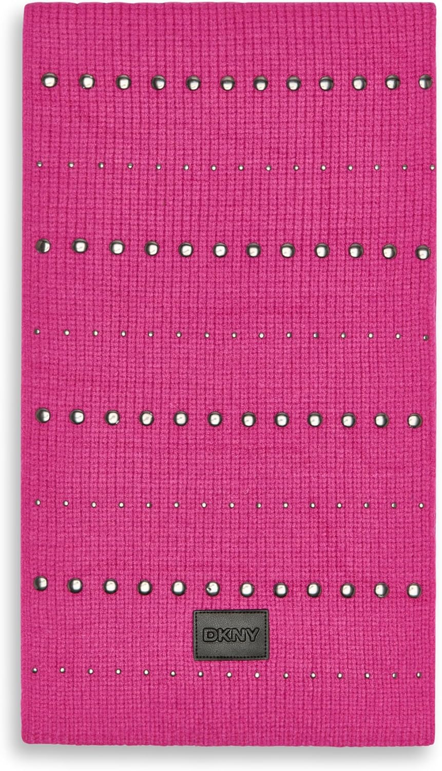 

Женский подарочный набор DKNY: шарф с заклепками и шапка-бини, Fuschia