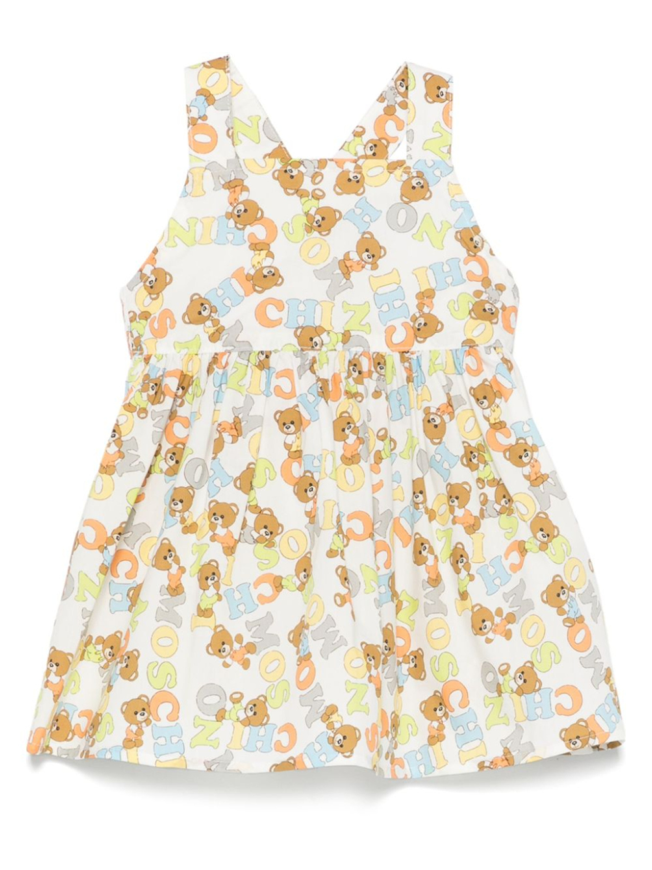 

Платье Moschino Kids с принтом Teddy Bear, белый