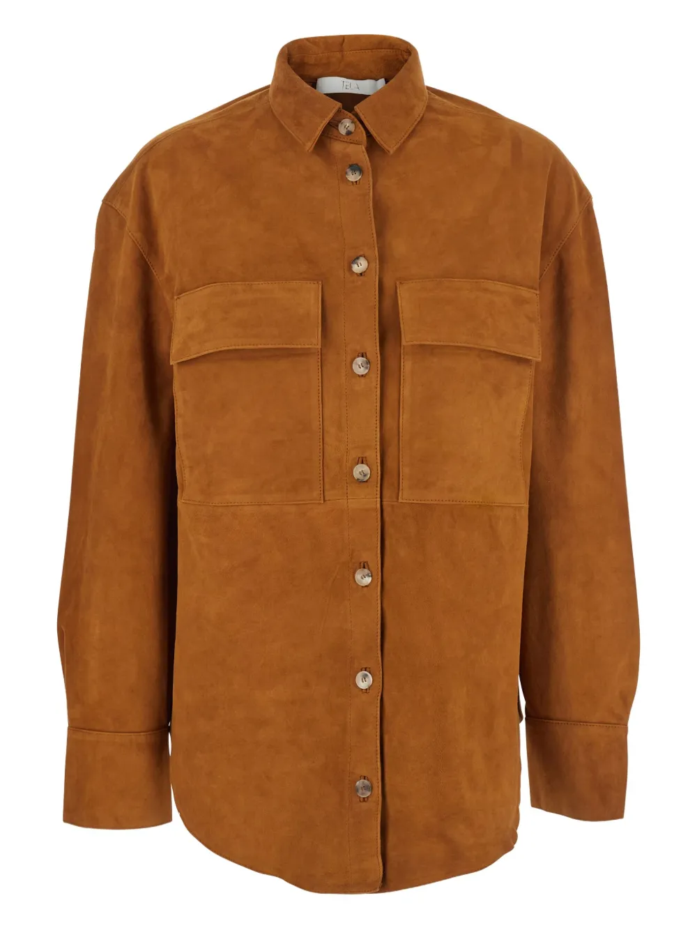 

Замшевая рубашка на пуговицах Tela, коричневый