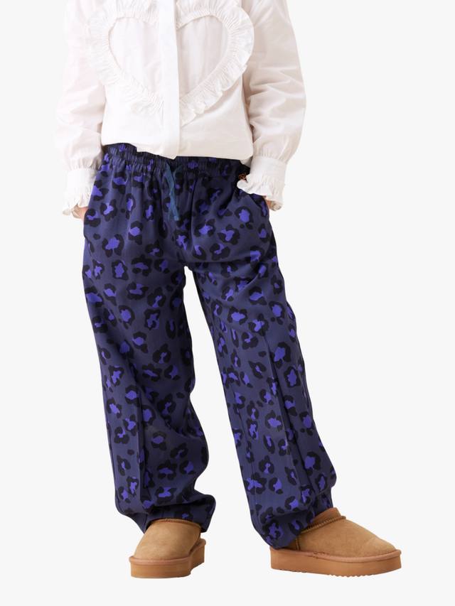 

Детские брюки с леопардовым принтом на шнурке Angel & Rocket, Blue