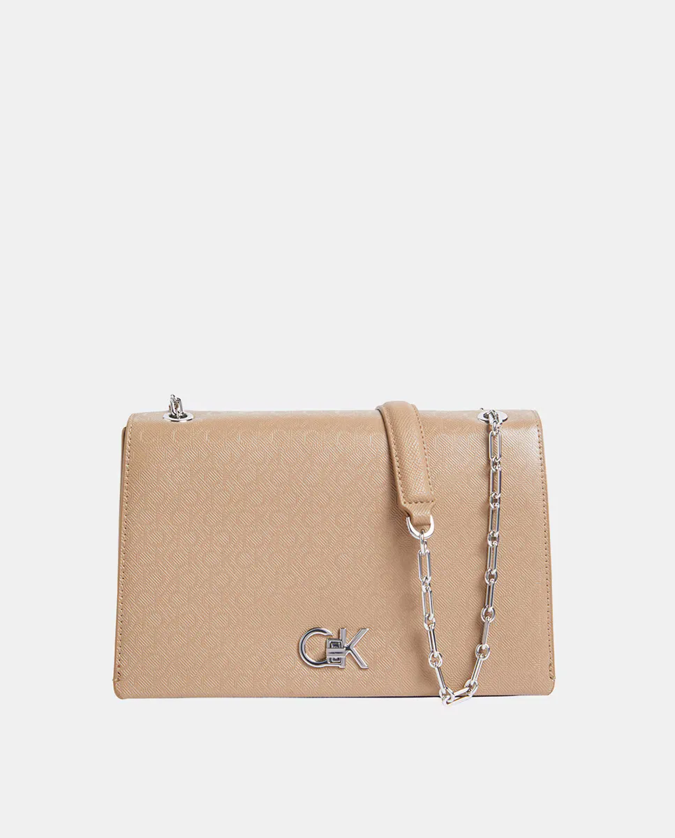 

Сумка через плечо с монограммой Calvin Klein, бежевый