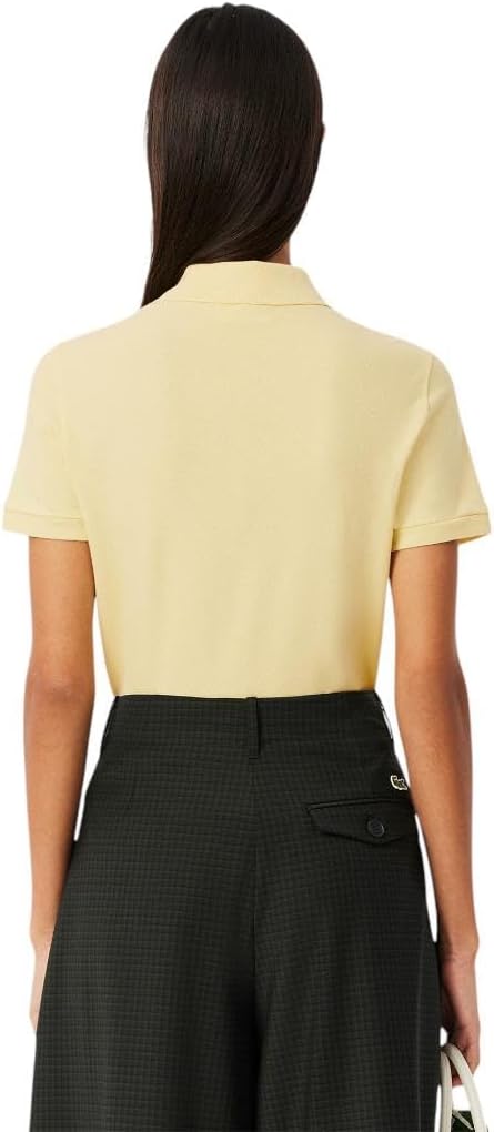 Женская поло Lacoste Slim Fit, из стрейч-пике, Soft Yellow — фото 3