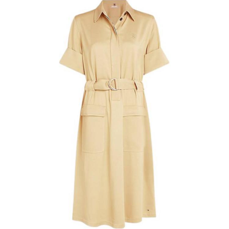 

Tommy Hilfiger Желтое женское платье с короткими рукавами