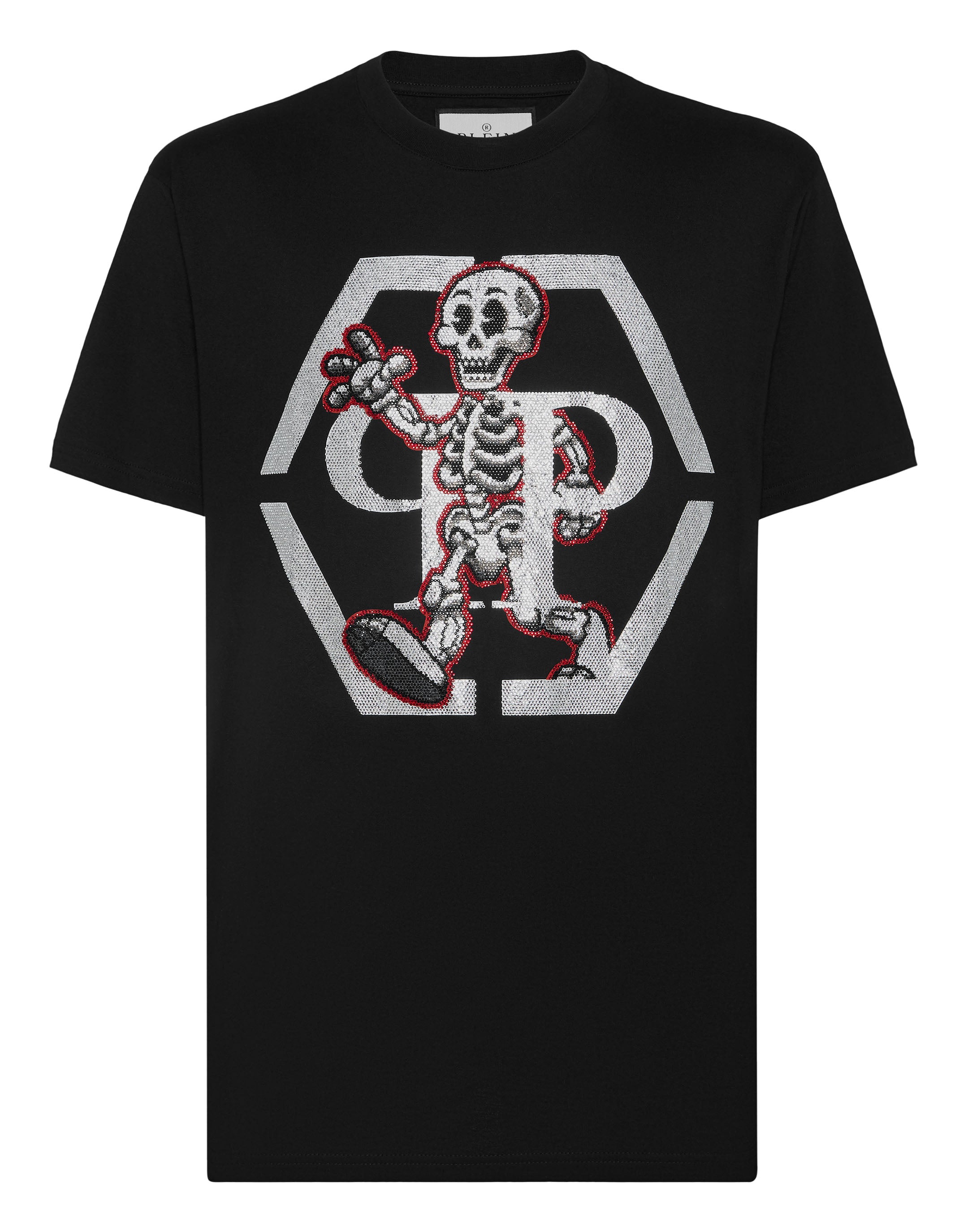 

Футболка с круглым вырезом SS Skeleton PHILIPP PLEIN, черный