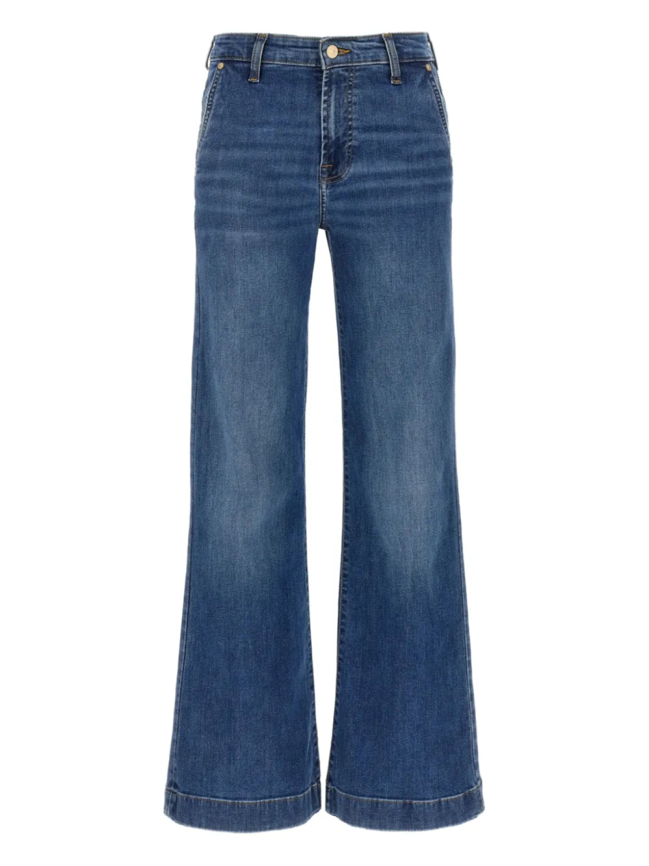 

7 For All Mankind Dojo джинсы с высокой талией и эффектом потертости, синий