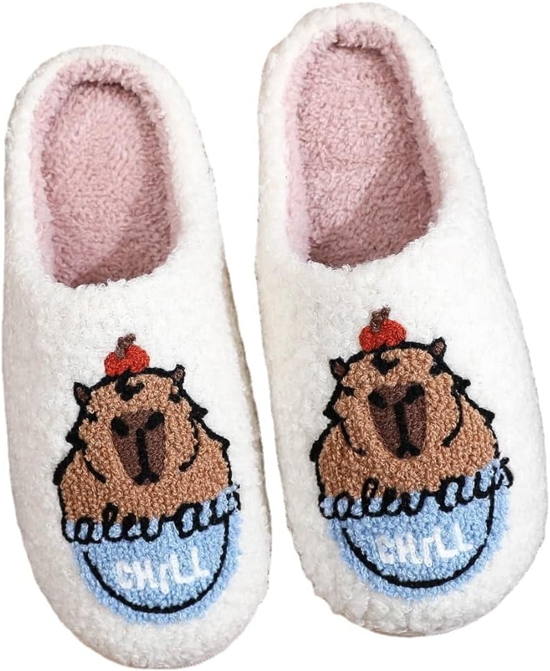 

Тапочки Loizziuy Capybara, домашние тапочки для кондиционированных помещений, хлопковые тапочки Панама для мужчин и женщин, для пар, белый