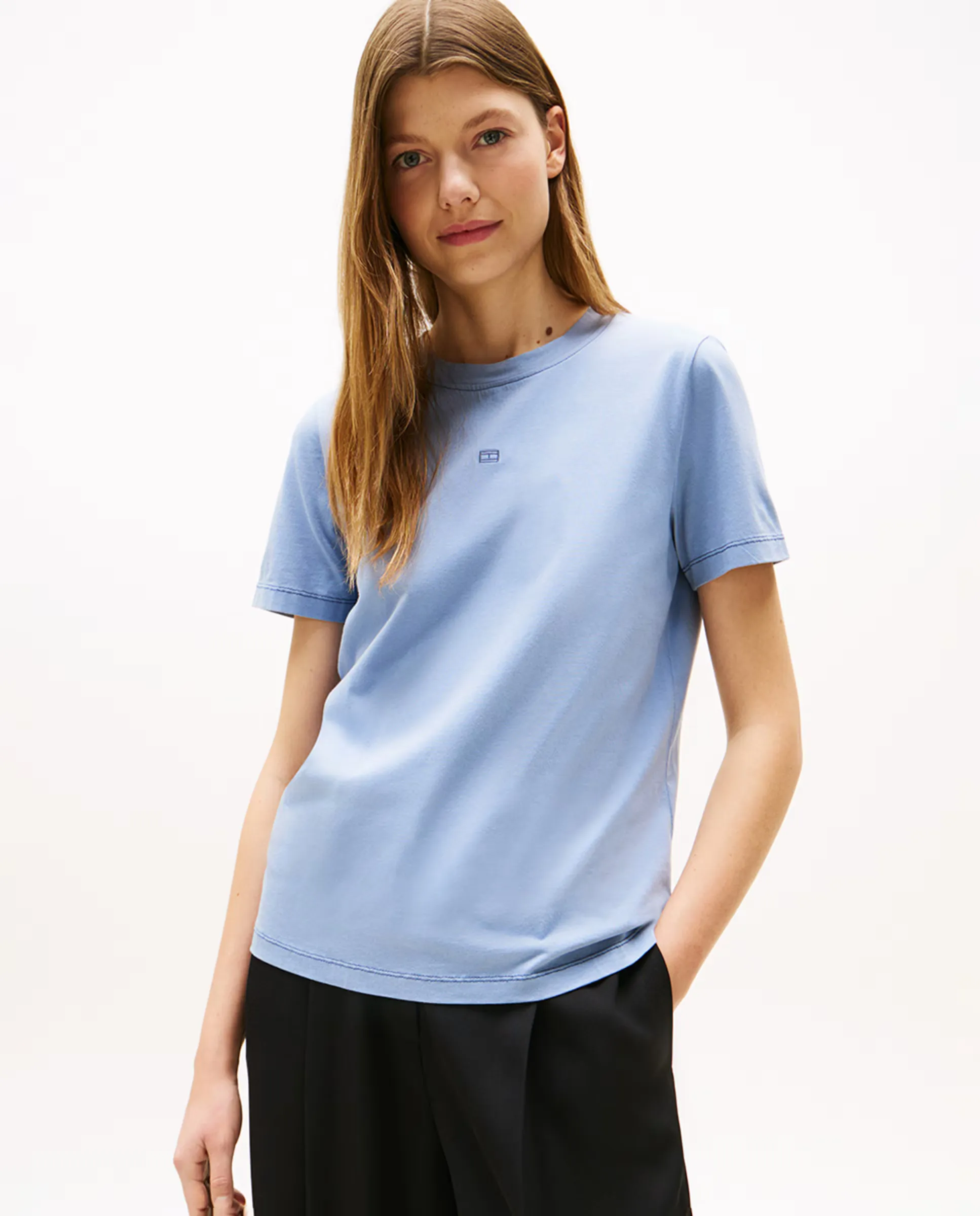 

Женская футболка с коротким рукавом и атональным логотипом Tommy Hilfiger, синий