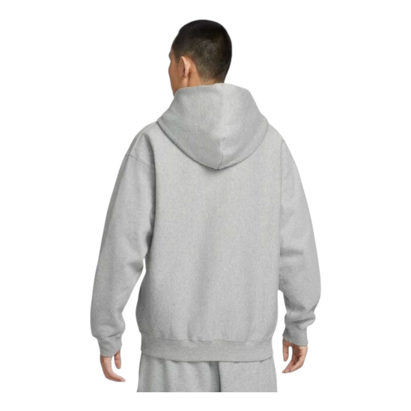 Худи Nike Solo Swoosh Full-Zip Fleece Hoodie 'Dark Grey Heather Light Smoke Grey White' — фото 2