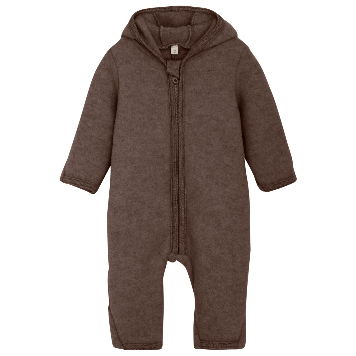 

Комбинезон Huttelihut Baby's Pram Suit Bear Ears Wool Fleece, цвет Brown Melange