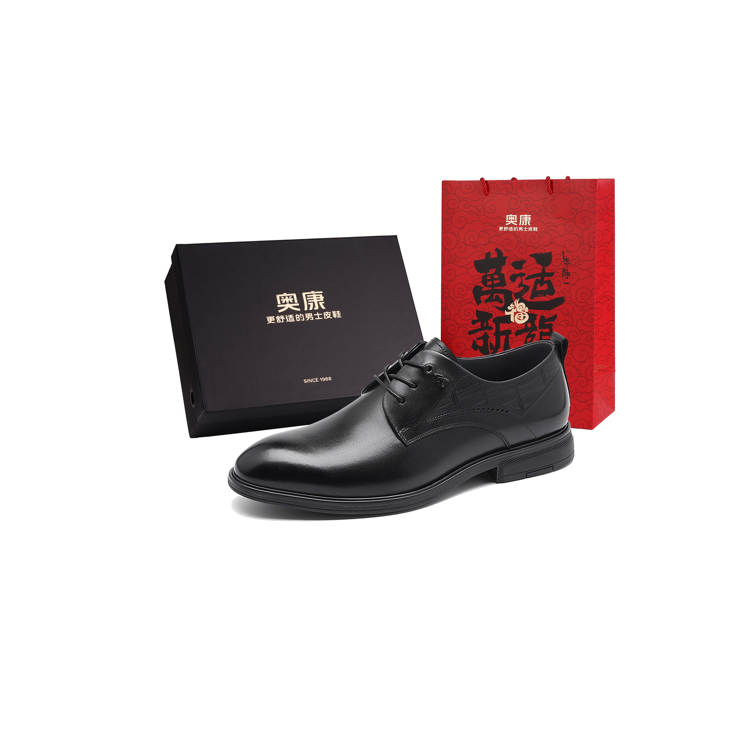 

Мужские туфли AOKANG черные на низком ходу