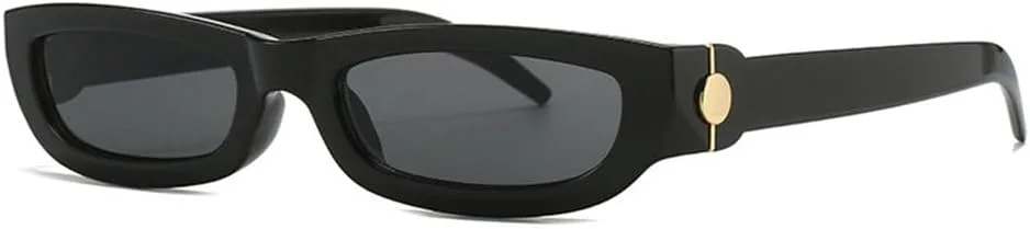 

Солнцезащитные очки в стиле панк с маленькой оправой для женщин и мужчин. Модные винтажные солнцезащитные очки с защитой от УФ-излучения UV400 MTZJH, Black Black