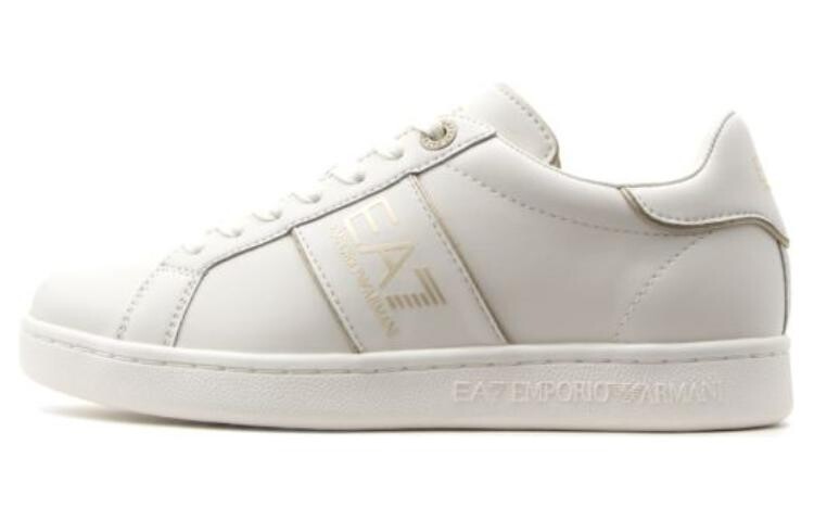 

Кроссовки EMPORIO ARMANI EA7 Skateboarding Shoes Unisex Low-top Off White, белый/золотой