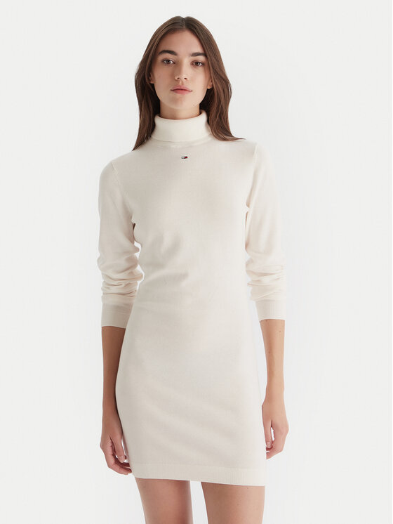 

Вязаное платье slim fit Ess DW0DW21958 Tommy Jeans, экрю