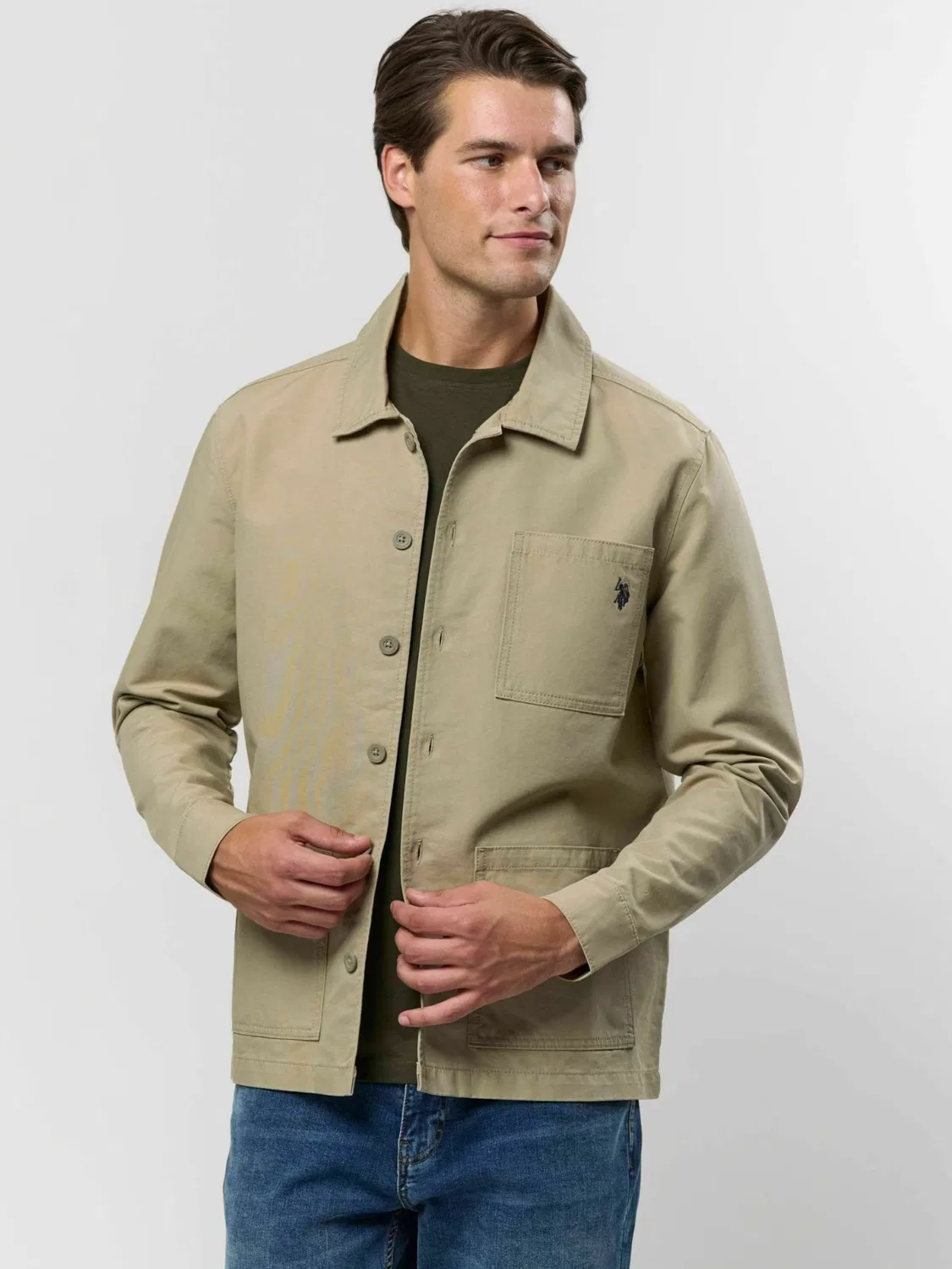 Рубашка на пуговицах стандартного кроя ' Connor Overshirt ' U.S. Polo Assn., Beige — фото 3