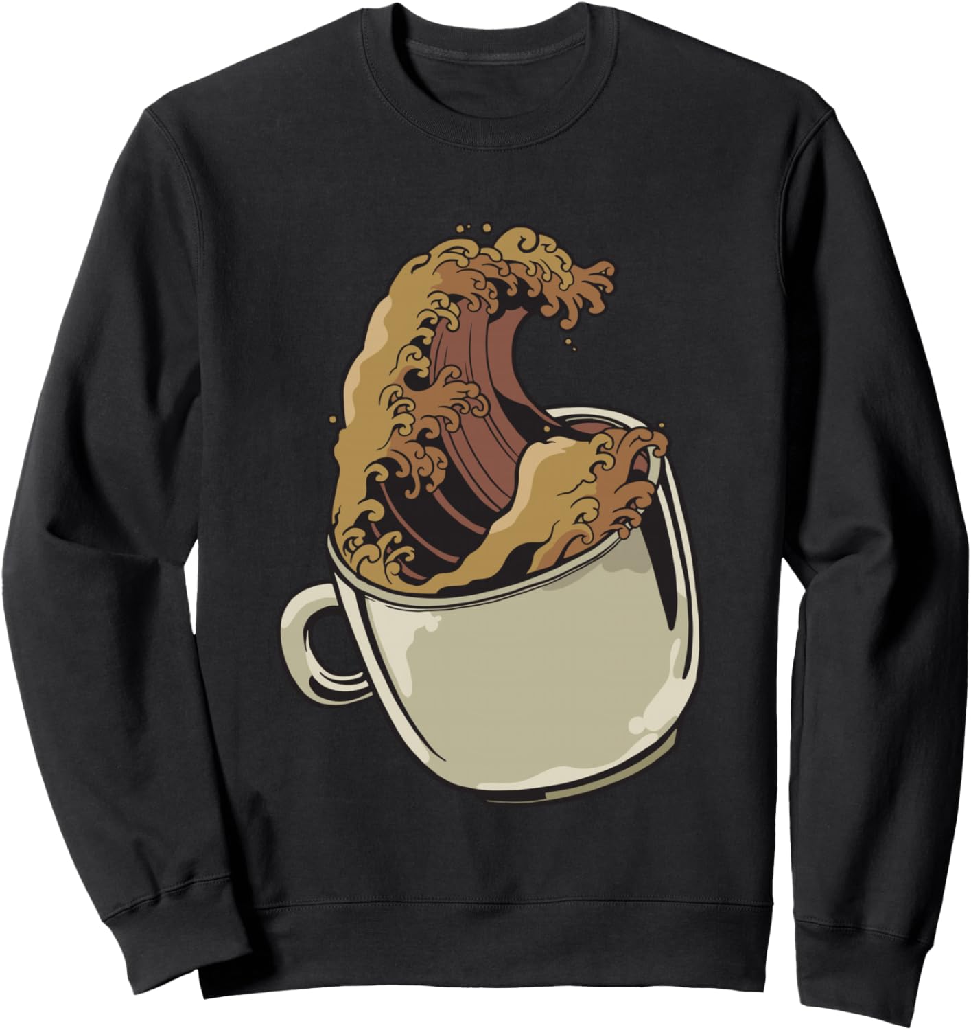 

Винтажная толстовка «Великая волна кофе: начните свой день с кофе» Coffee Gifts & Coffee Shirts For Coffee Lovers, черный