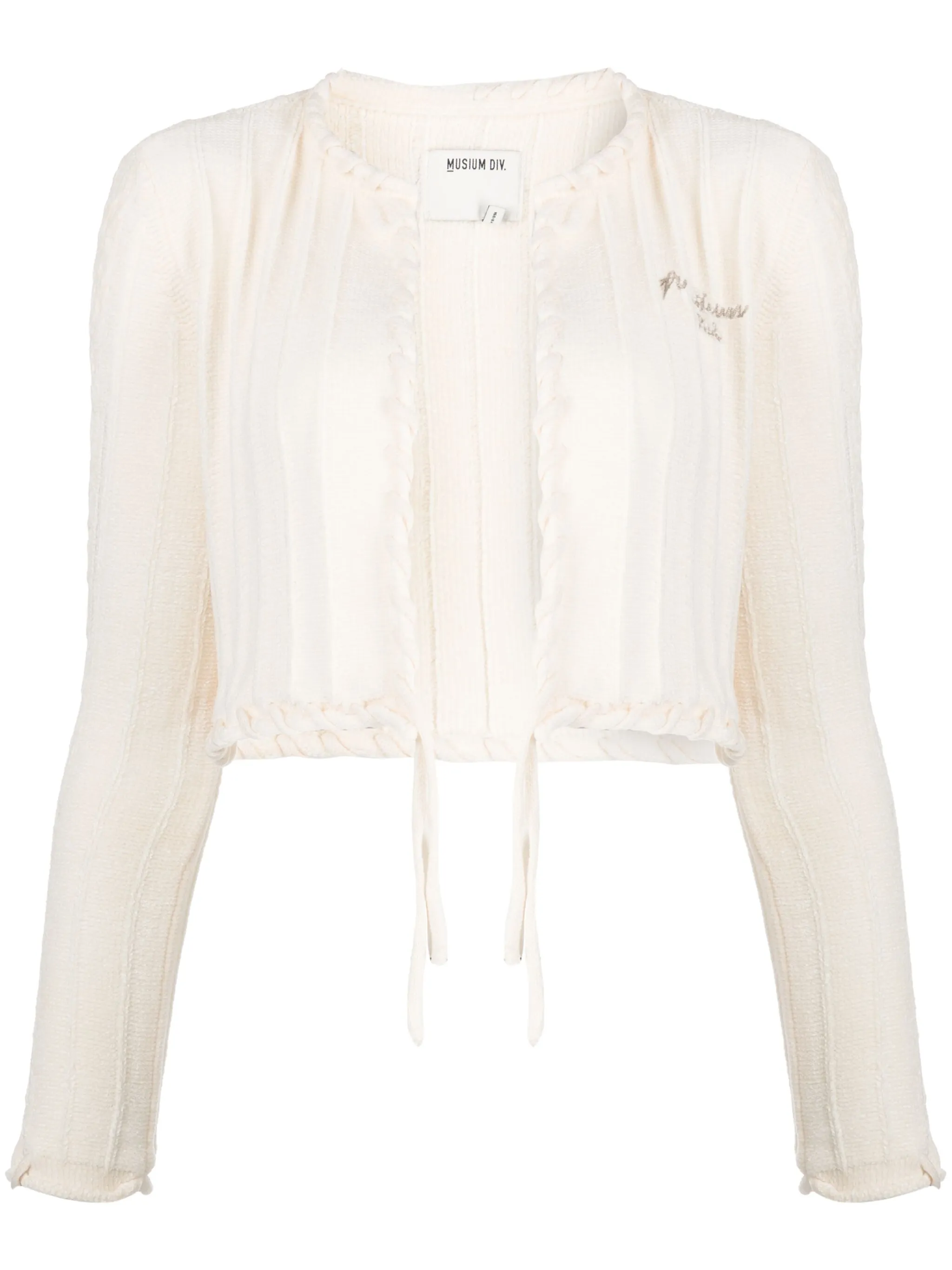 

Кардиган в рубчик с вышитым логотипом Musium Div., нейтральный