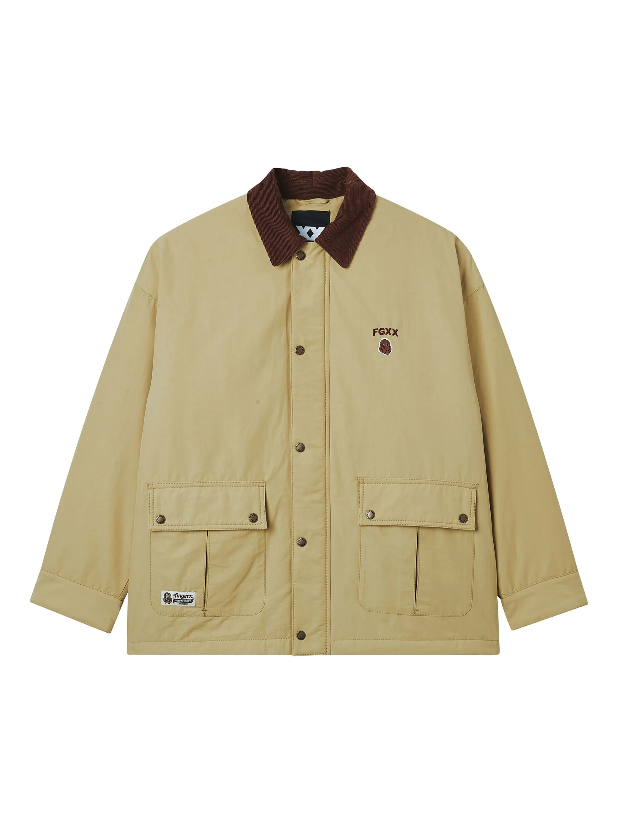 

Куртка с вышитым логотипом Fingercroxx, бежевый