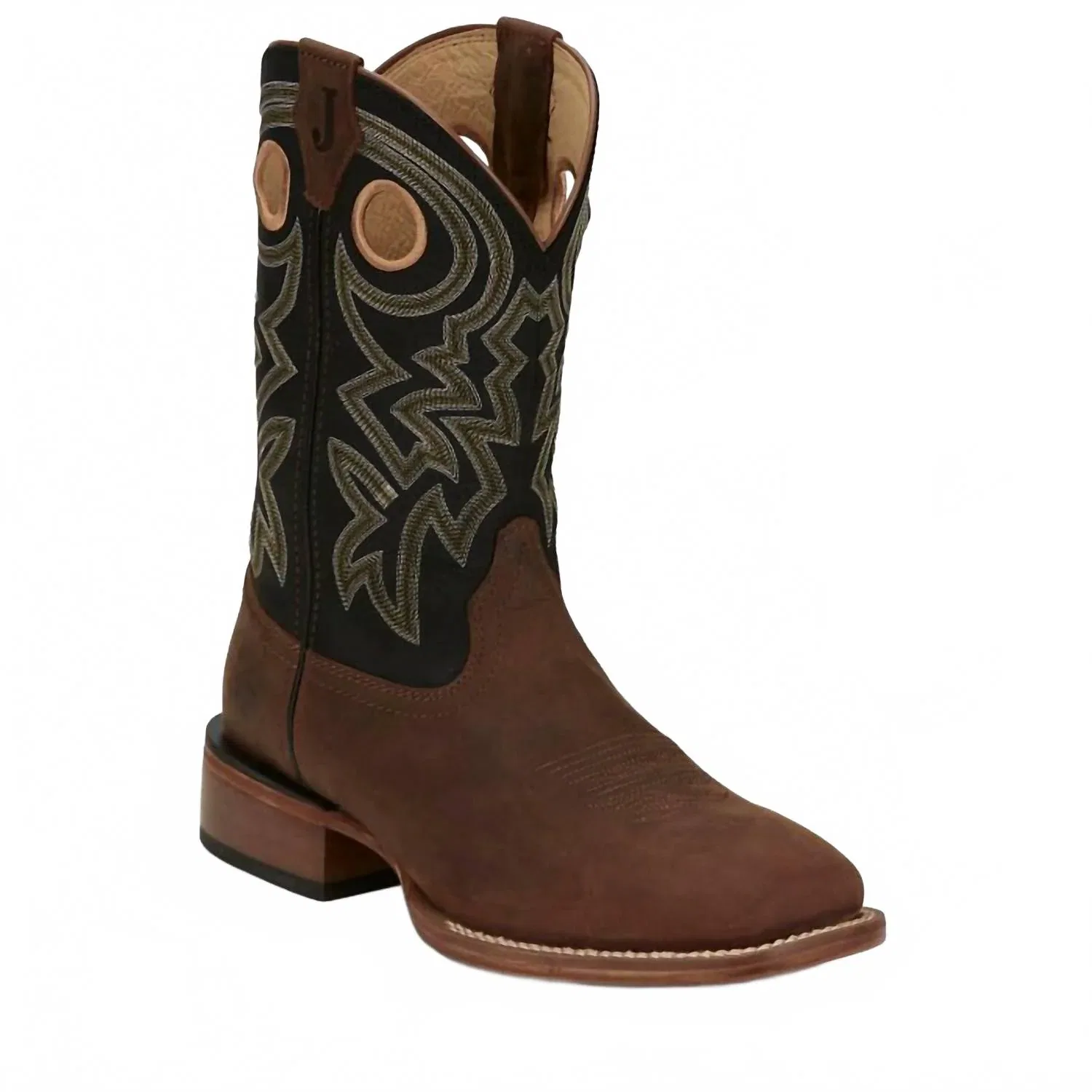 Justin Boots Мужские кожаные ковбойские сапоги с квадратным носком, цвет орех — фото 3