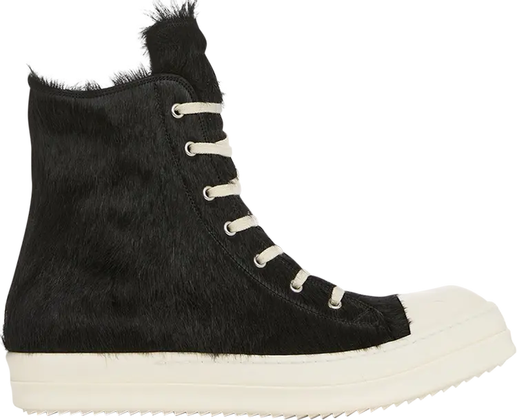 

Кроссовки Rick Owens Lido Sneakers 'Black Cow Fur', черный