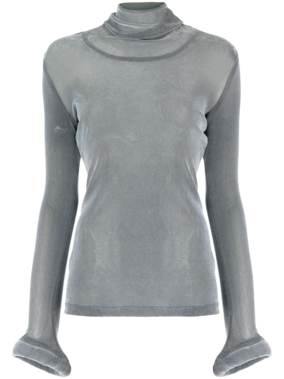 

Melitta Baumeister circle-cuff sheer top, серый