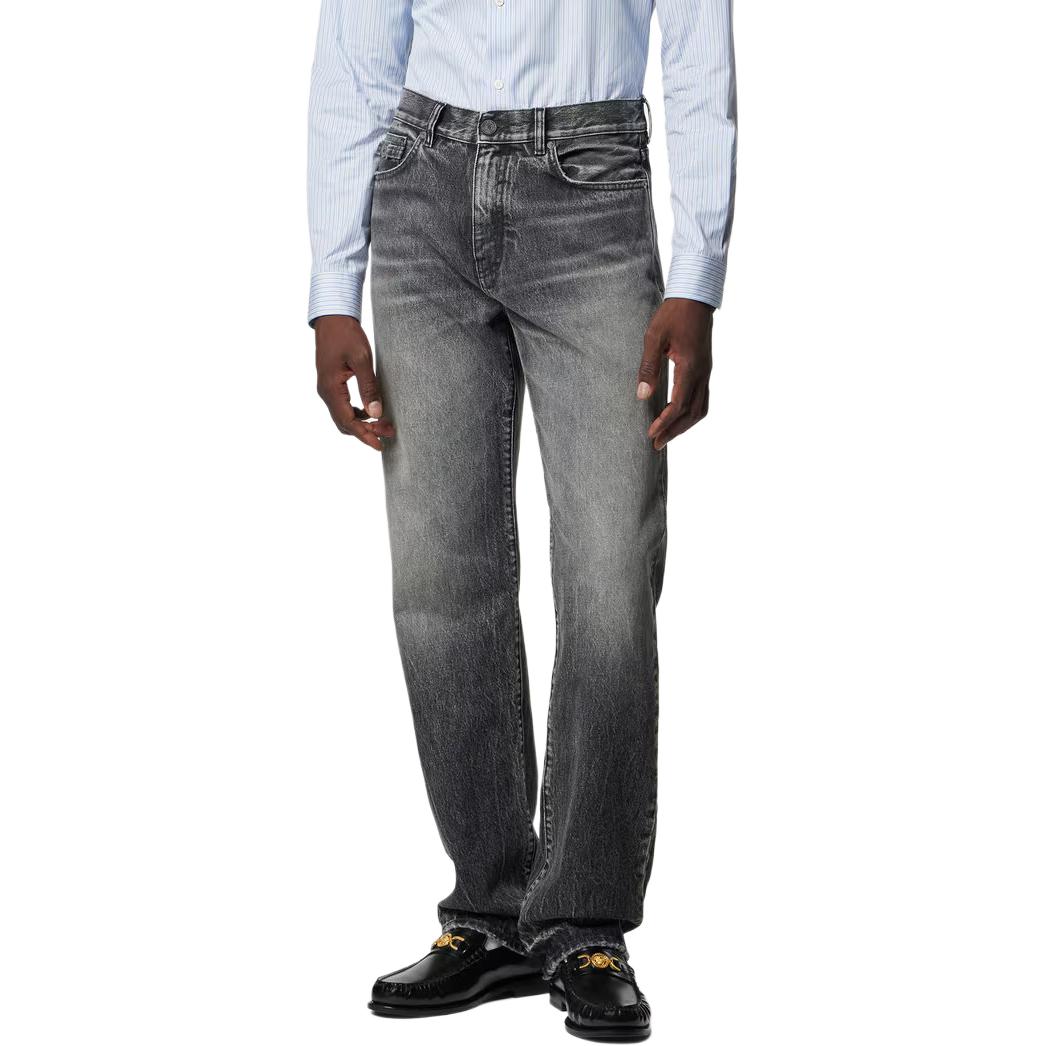 VERSACE Джинсы мужские серые Moderate Straight Fit — фото 4