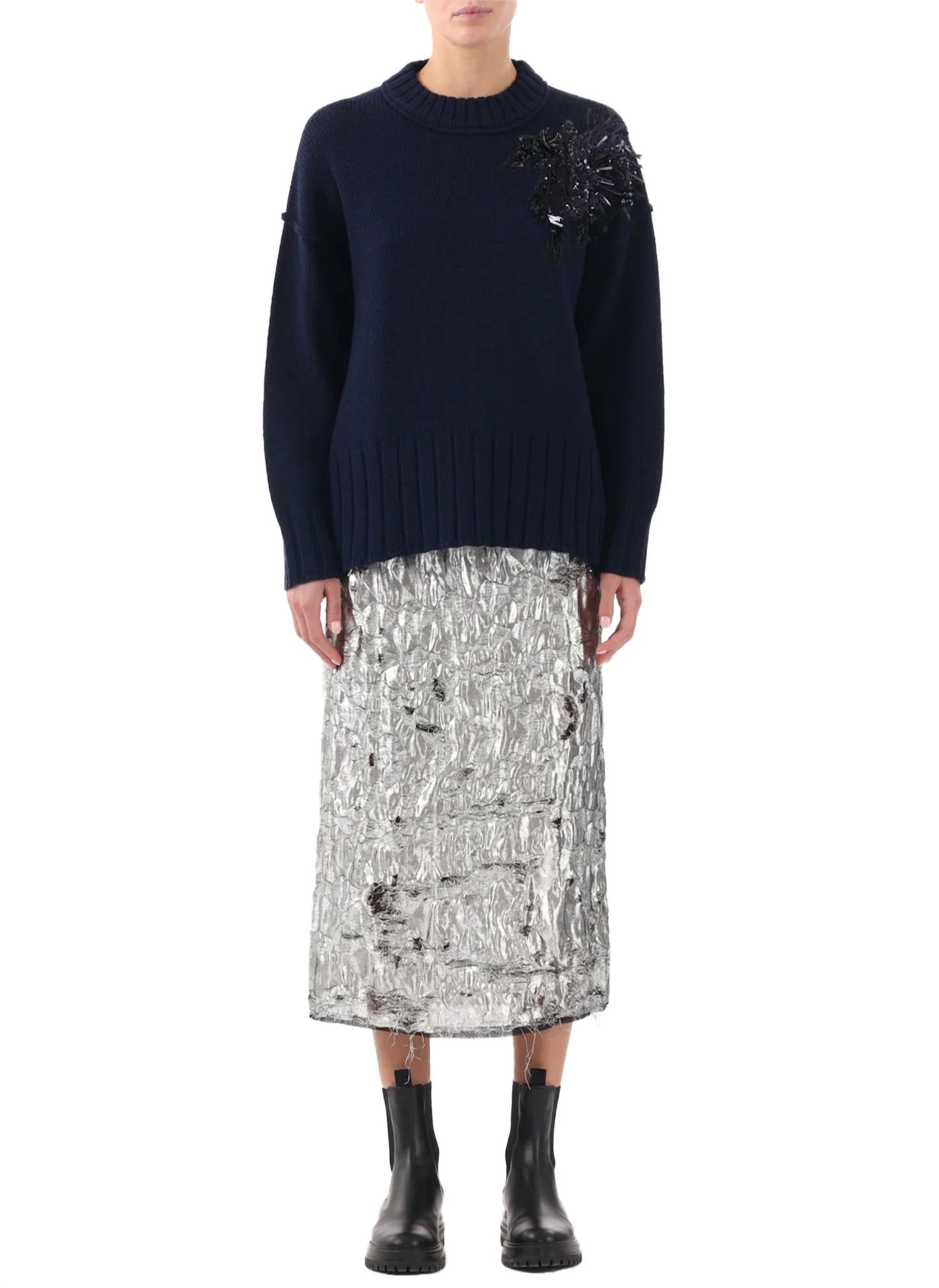 

Шерстяной свитер с игольницами, темно-синий Jason Wu