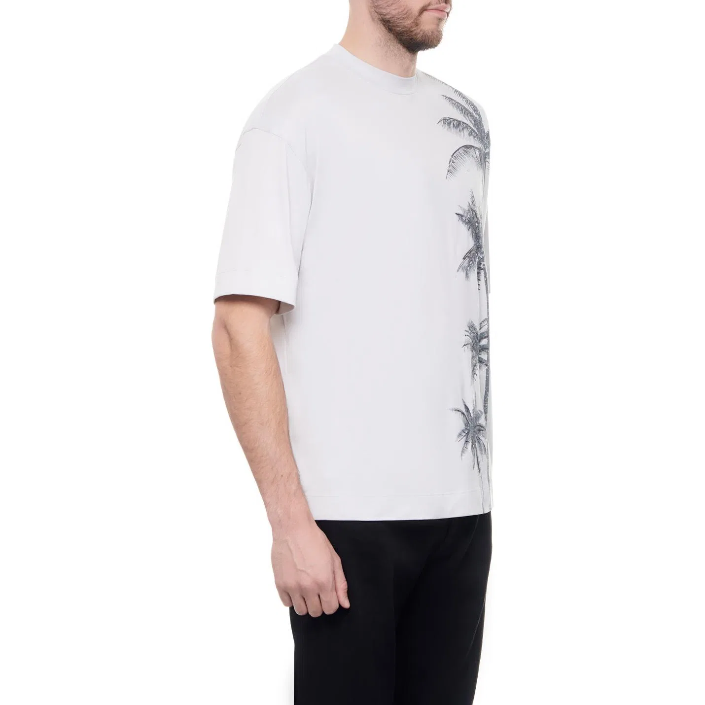 Футболка из хлопка с принтом Palm Tree EMPORIO ARMANI, White — фото 4