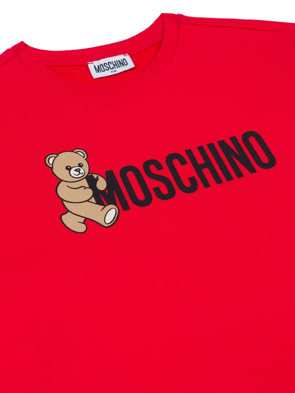 Платье с длинными рукавами и логотипом Moschino Kids, красный — фото 3